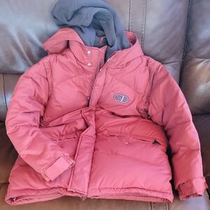 Timberland Kids Red/orange Puffer Jacket. Size 12-14